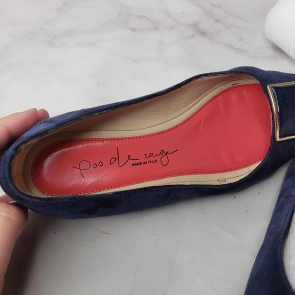 Pas de rouge blue suede wedges shoes - Picture 6 of 7